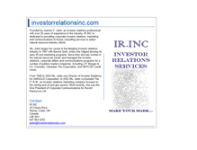 Tablet Screenshot of investorrelationsinc.com